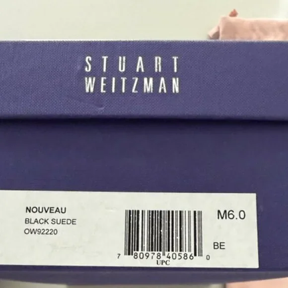 STUART WEITZMAN NOUVEAU BLACK SUEDE 100 MM PUMPS SIZE 6 M - NEW TAGS